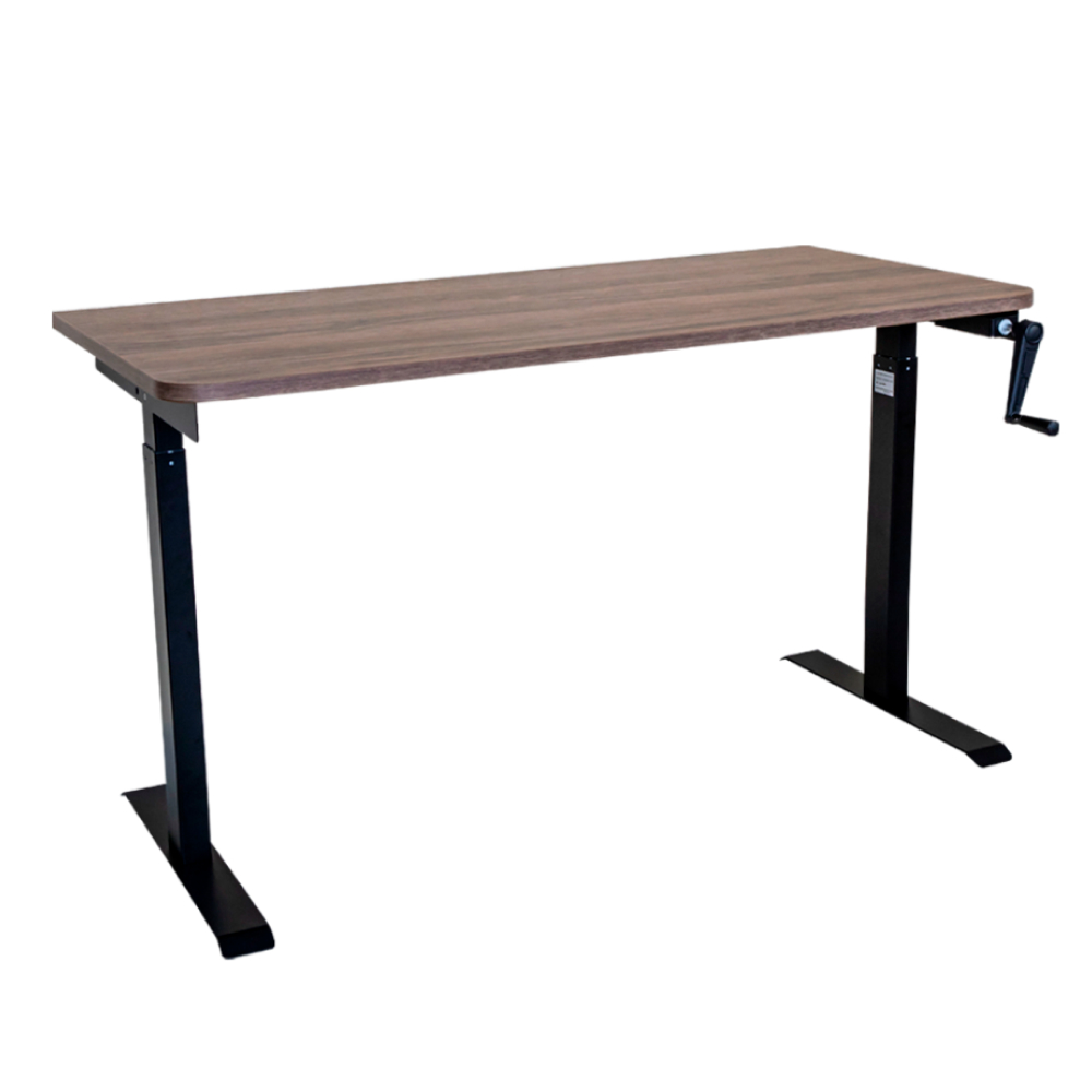 Стол с регулировкой высоты M1 черный/ЛДСП коричневый дуб, 160x70