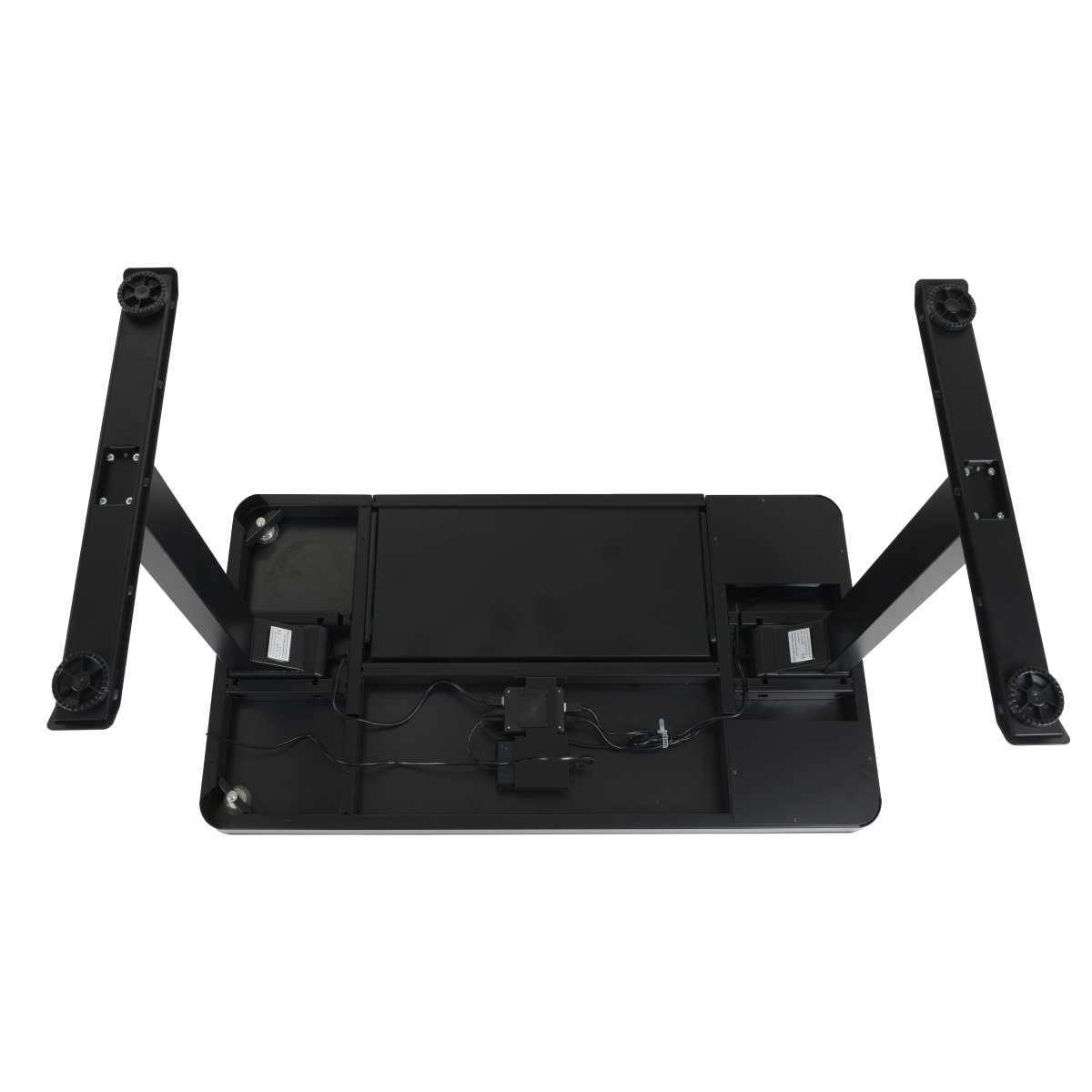 Стол с регулировкой высоты E4A с ящиком черный/Стекло черное, 120x60