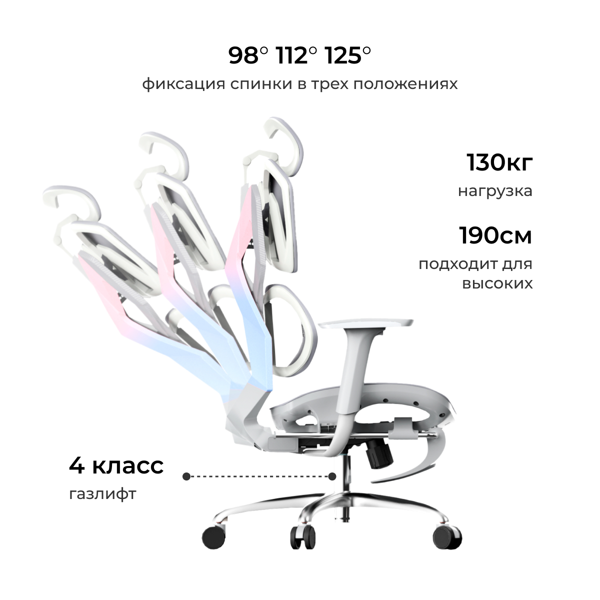 Кресло игровое XIAOQI X5S-F с подставкой для ног, серый