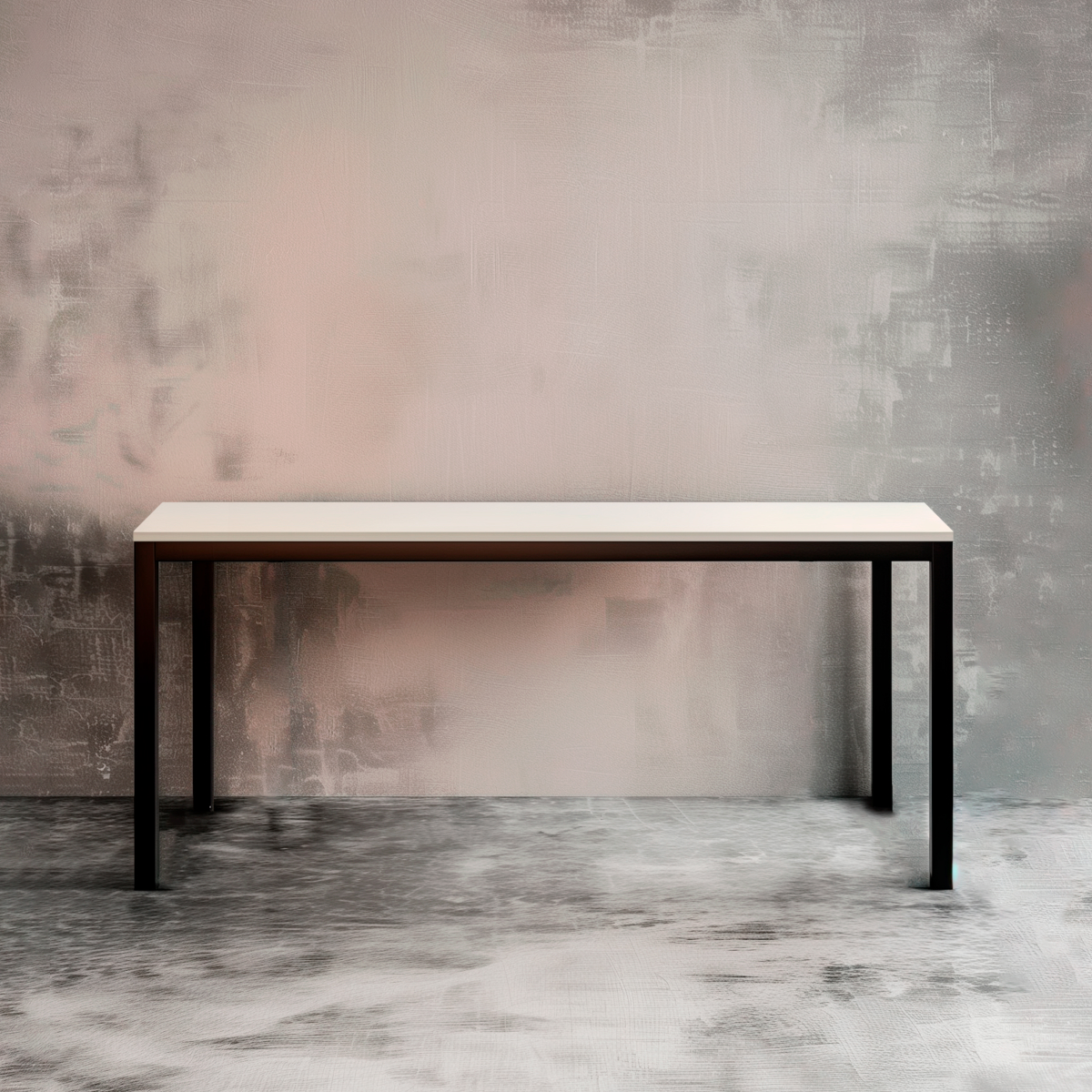 Стол офисный ST45 черный/ЛДСП белый, 140x80