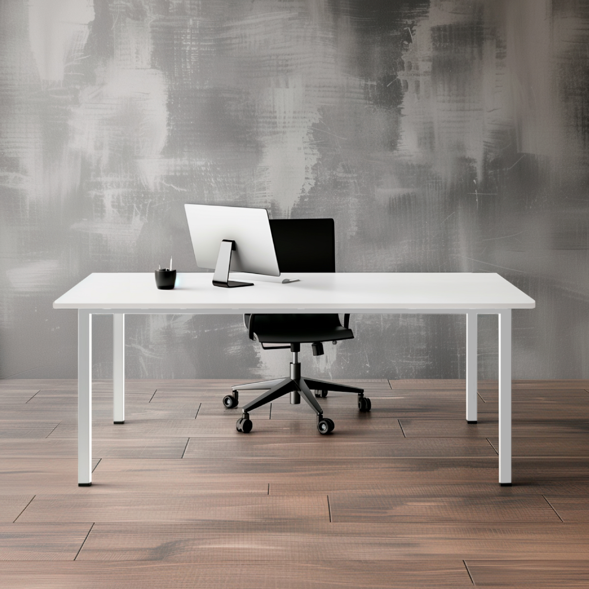 Стол офисный ST45 белый/ЛДСП белый, 160x70