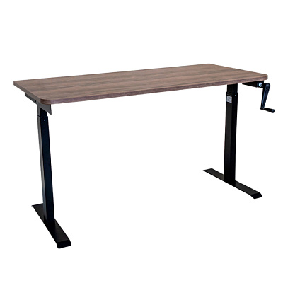 Стол с регулировкой высоты M1 черный/ЛДСП коричневый дуб, 160x70