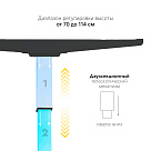 Стол с регулировкой высоты SR2 черный/ЛДСП коричневый дуб, 140x70