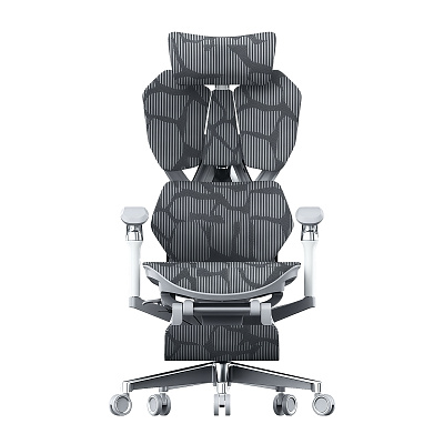 Кресло игровое LuxAlto X5 PRO-301 с подставкой для ног, Серое