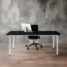 Стол офисный ST45 белый/ЛДСП черный, 180x80