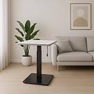 Стол с регулировкой высоты электрический LuxAlto на одной опоре черный/белый ЛДСП 60х60