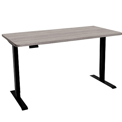 Стол с регулировкой высоты SRF2J черный/ЛДСП дуб бежево-серый, 140x60