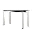 Стол с регулировкой высоты 4S2 белый/ЛДСП черный, 180x80