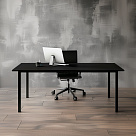 Стол офисный ST45 черный/ЛДСП черный, 180x80