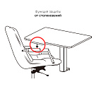 Стол с регулировкой высоты электрический LuxAlto на одной опоре черный/белый ЛДСП 60х60