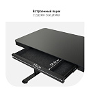 Стол с регулировкой высоты E4A с ящиком черный/Стекло черное, 120x60